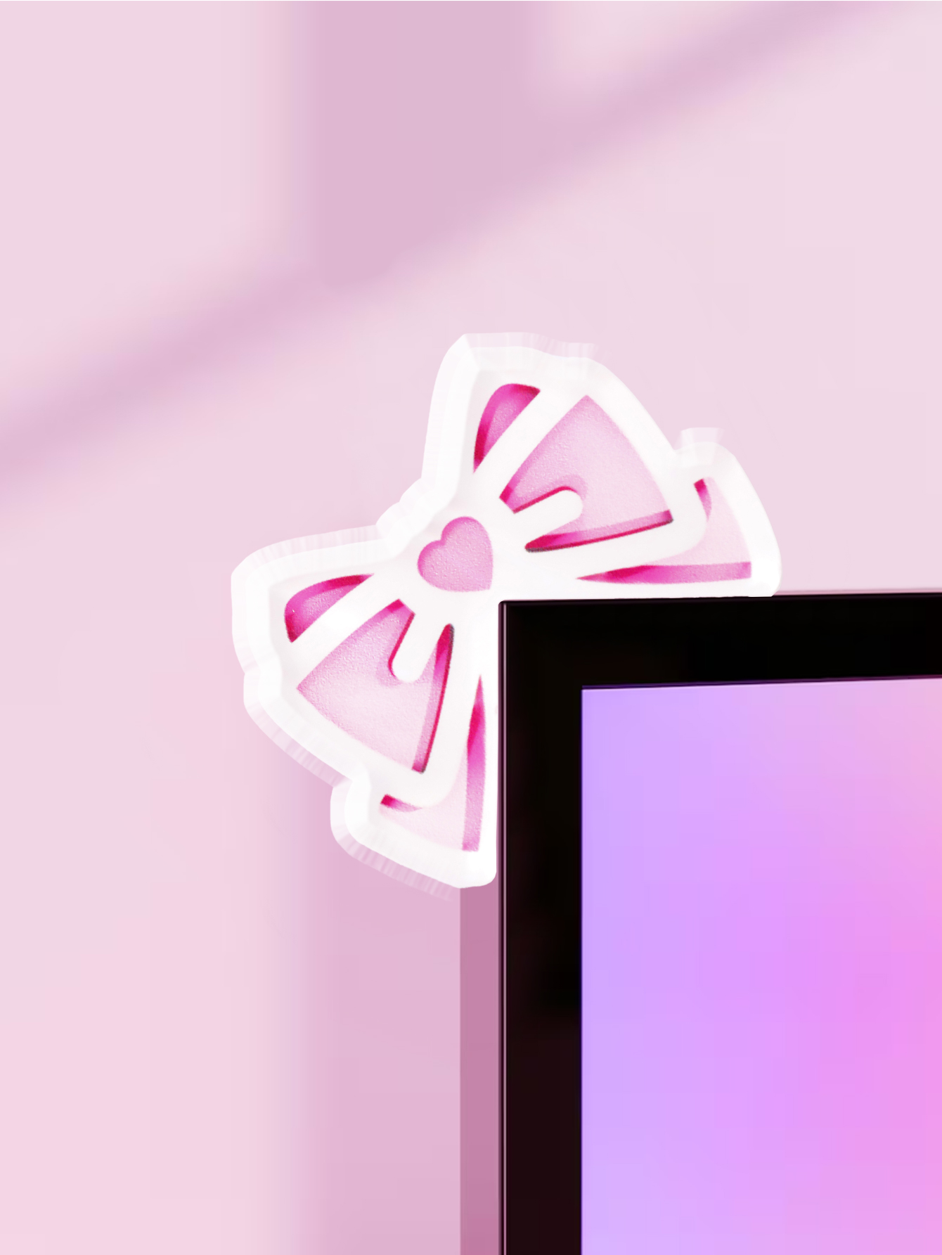 Kawaii Bow Monitor Décor Rose  - Office Technologies avis et prix